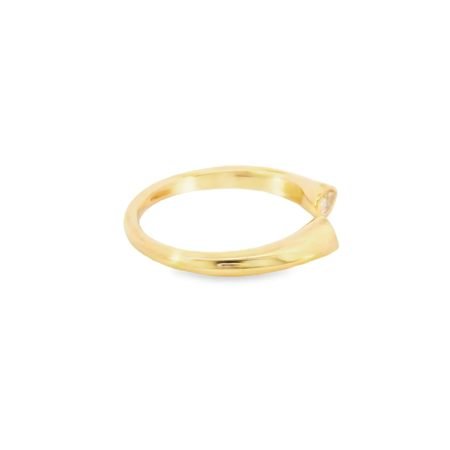Open Shank Inlay Diamond Ring - Image 4