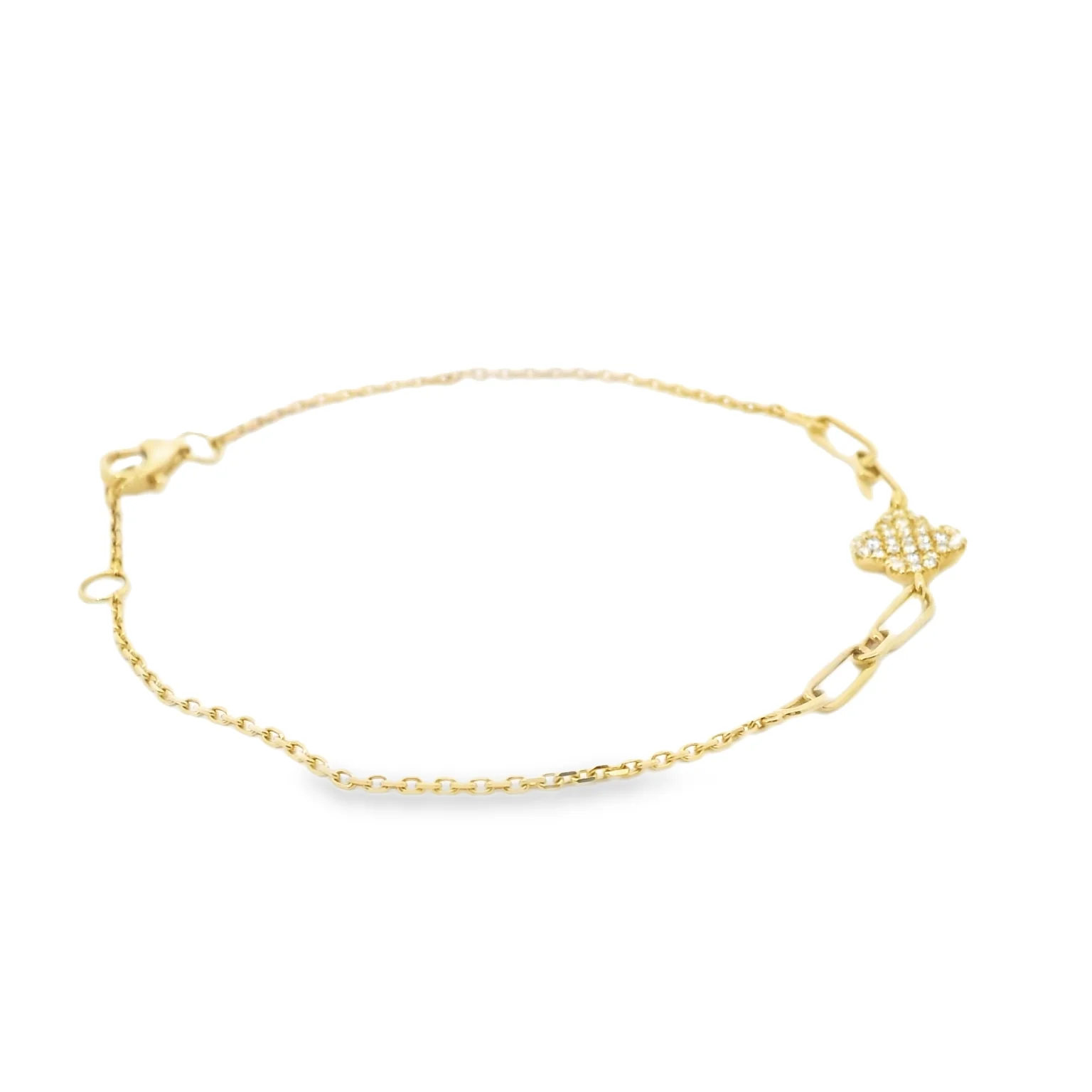 Pave Clover Charm Bracelet - Image 2