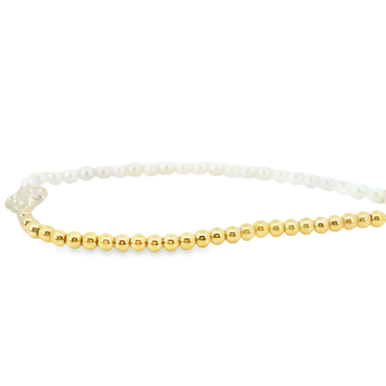 Pearl and Diamond Beaded Bracelet - Image 3