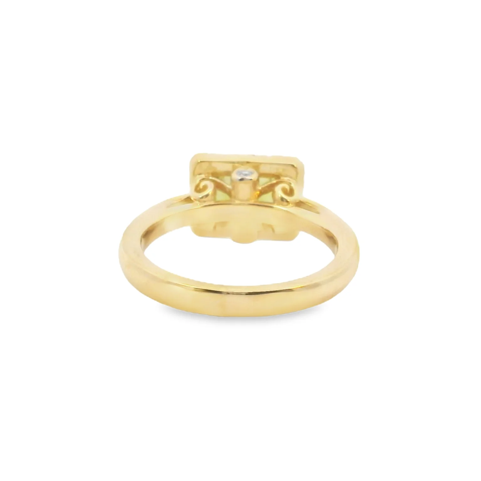 Peridot and Diamond Halo Ring - Image 3