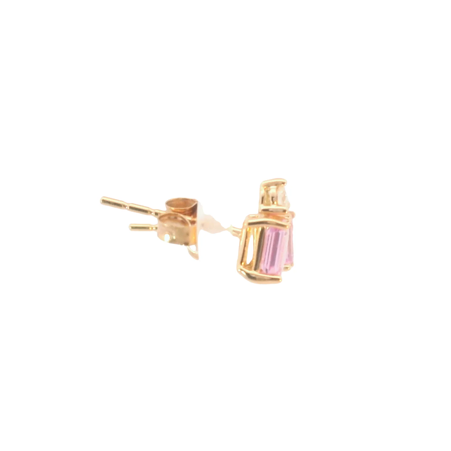 Pink Sapphire and Diamond Studs - Image 4