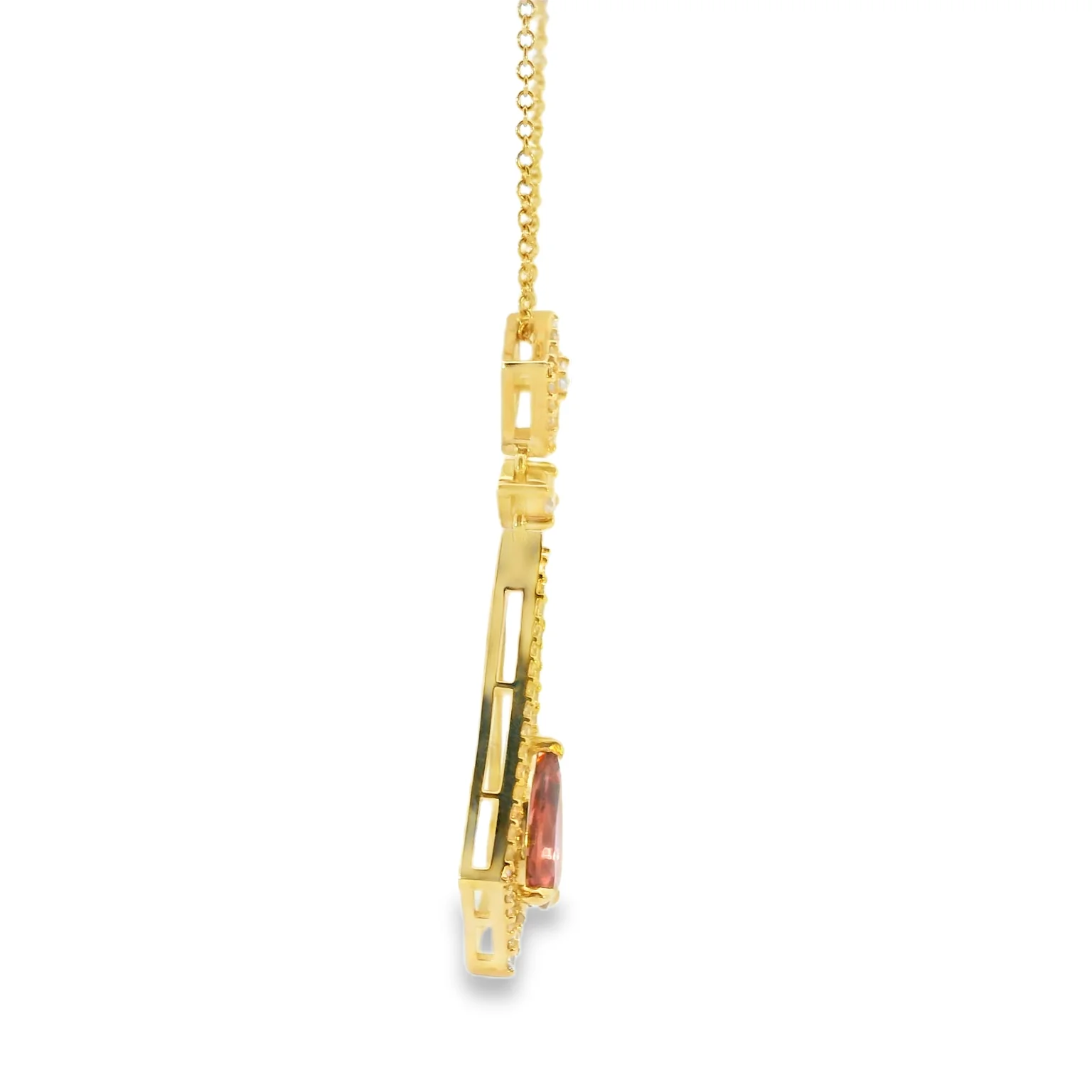 Pink Tourmaline Geometric Pendant - Image 2