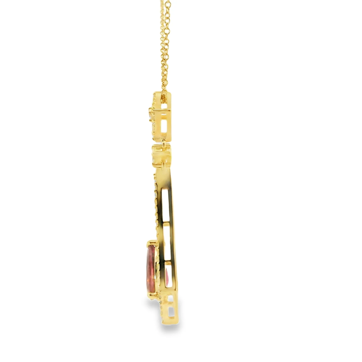 Pink Tourmaline Geometric Pendant - Image 4