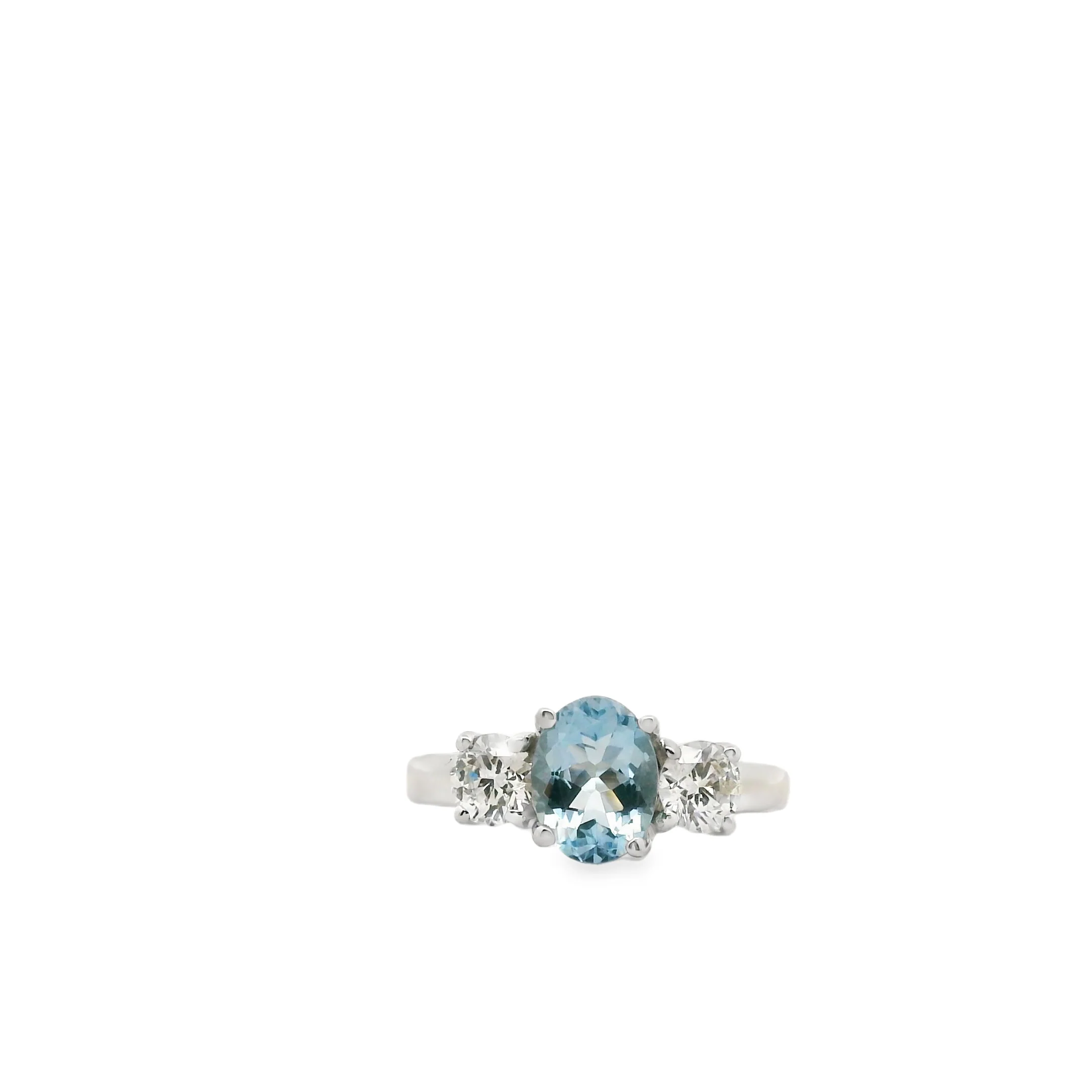 Plat Aquamarine & Diamond Ring - Image 2