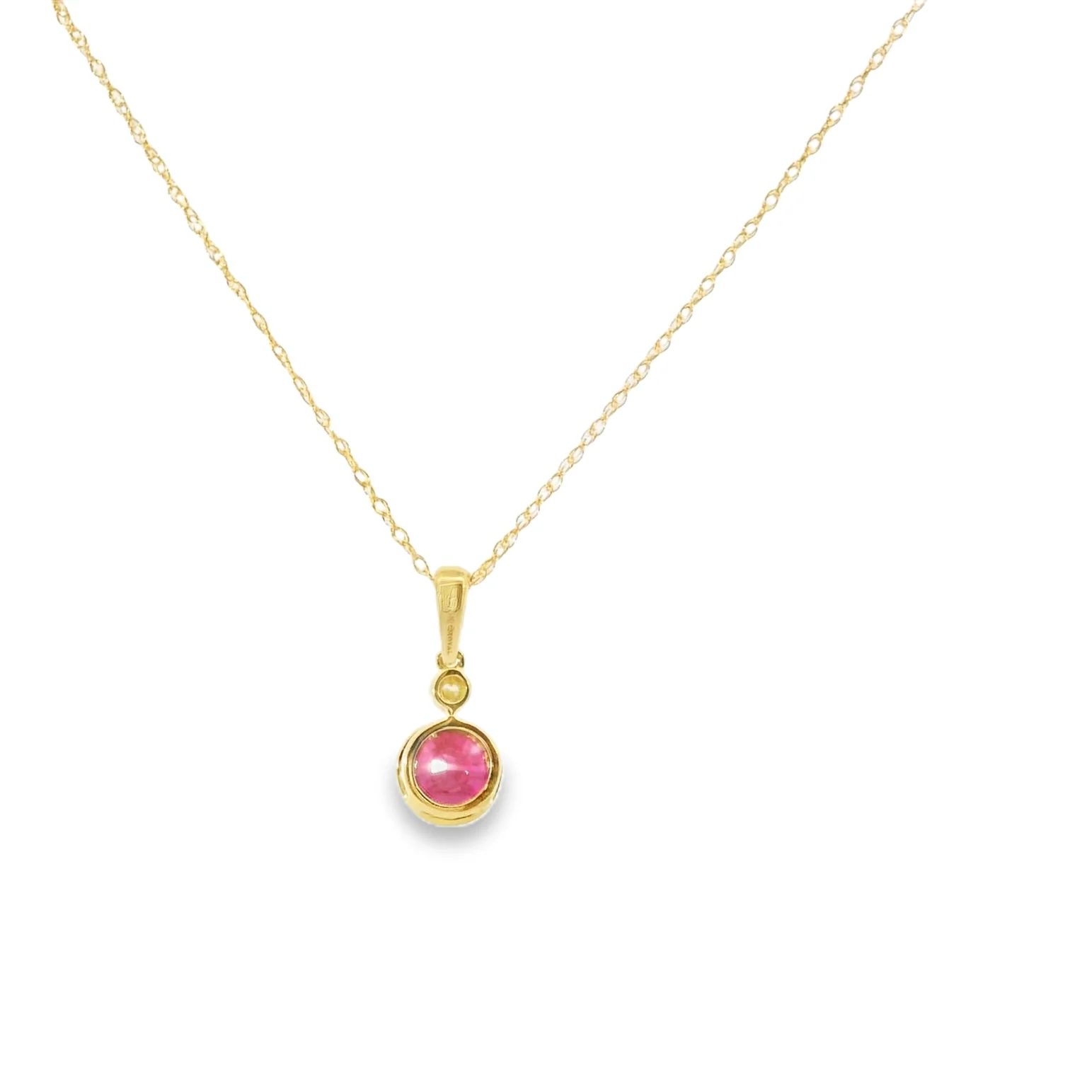 Ruby and Diamond Bezel Pendant - Image 3