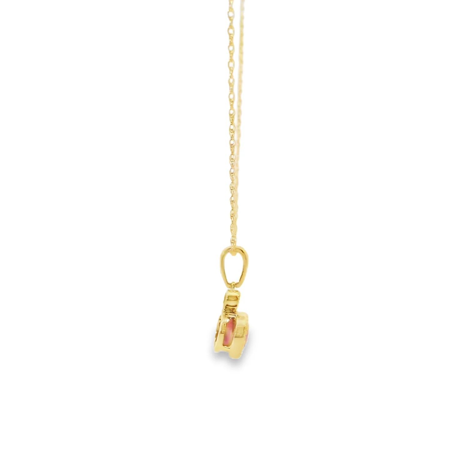 Ruby and Diamond Bezel Pendant - Image 4