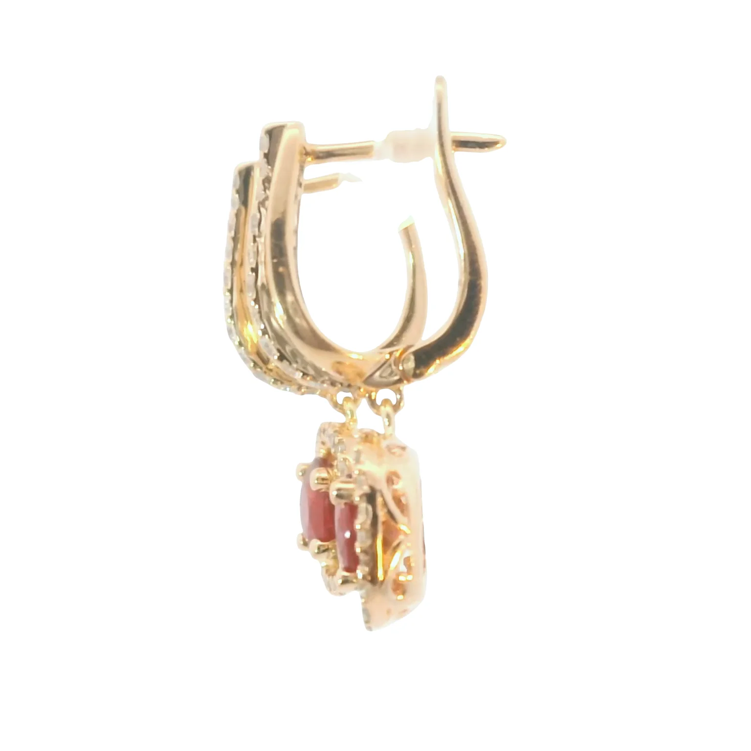 Ruby and Diamond Drop Earring - Image 2