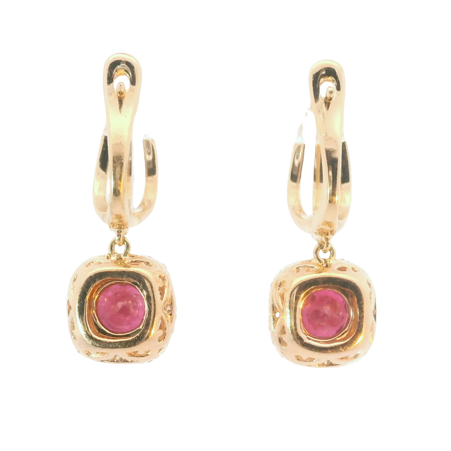 Ruby and Diamond Drop Earring - Image 3