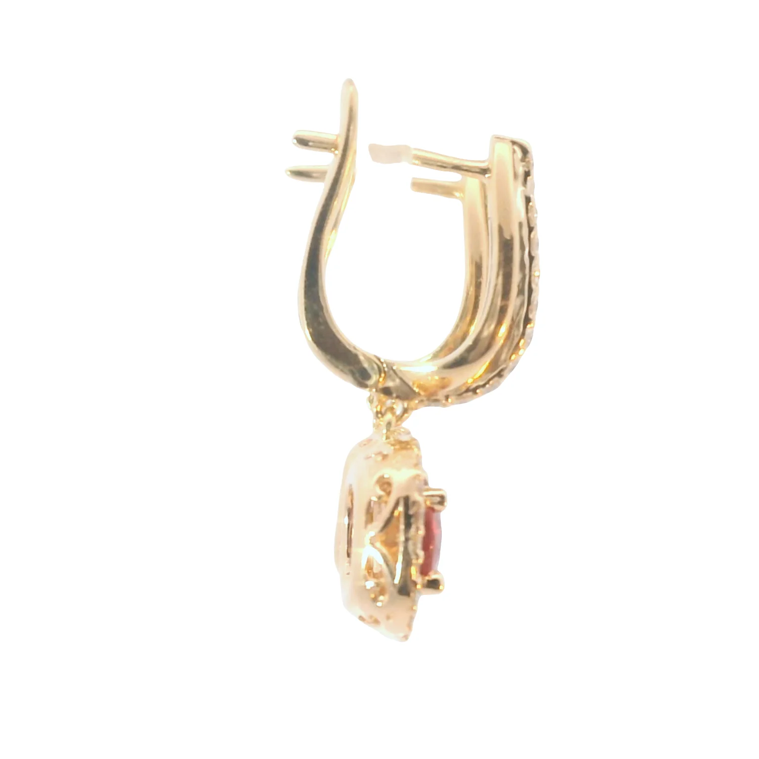 Ruby and Diamond Drop Earring - Image 4