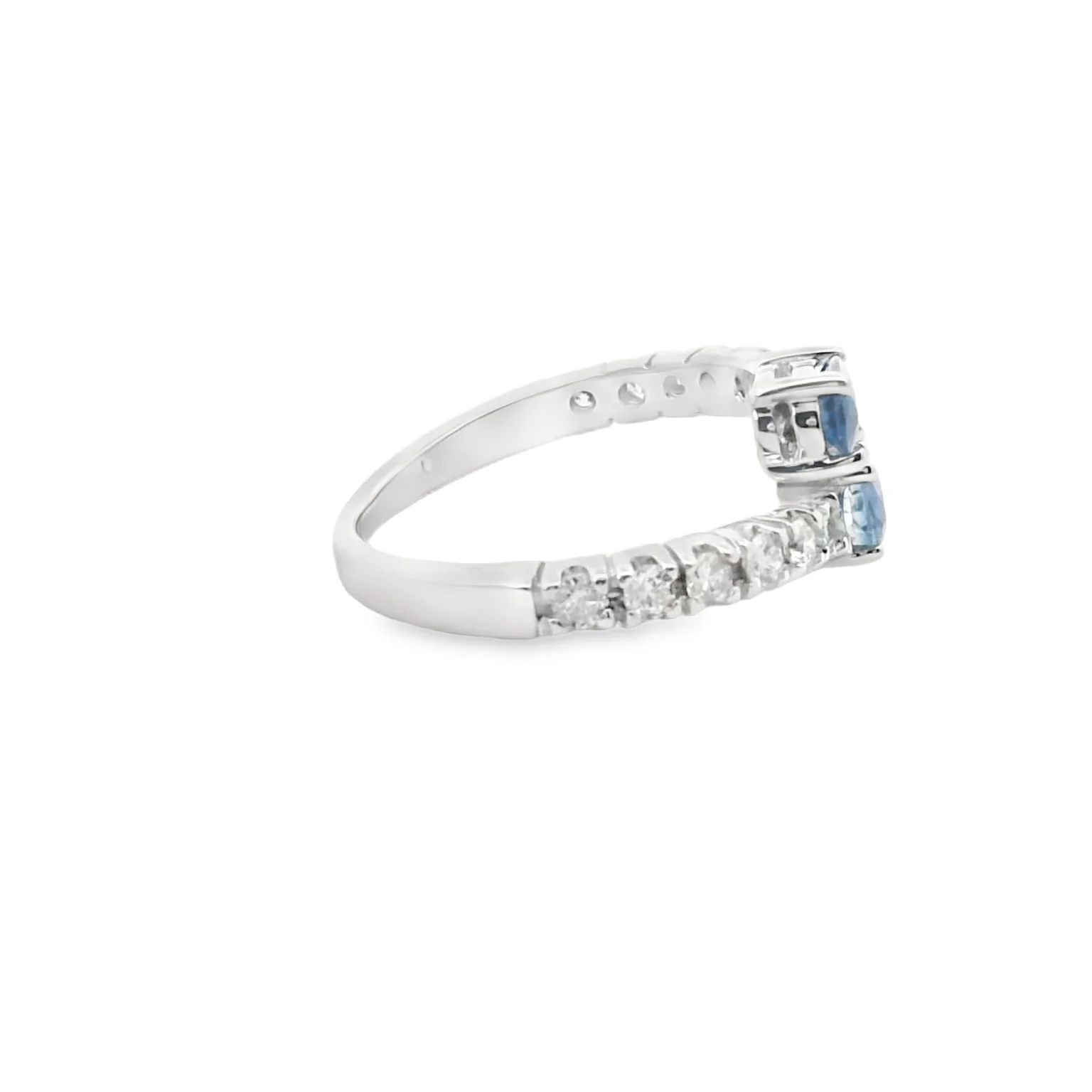 Sapphire and Diamond Bypass Ring - Image 2