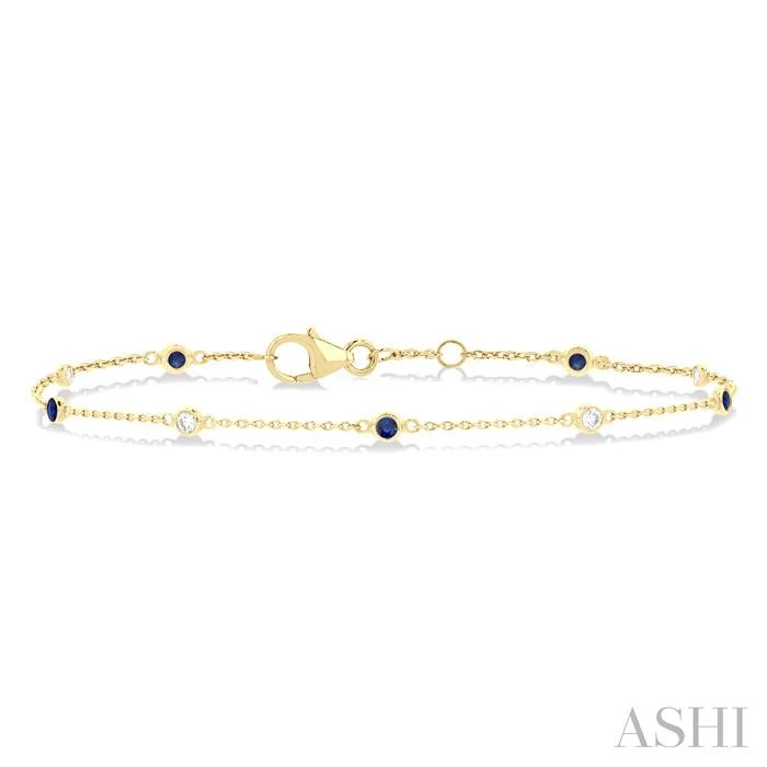 Sapphire and Diamond Station Bracelet - Image 2