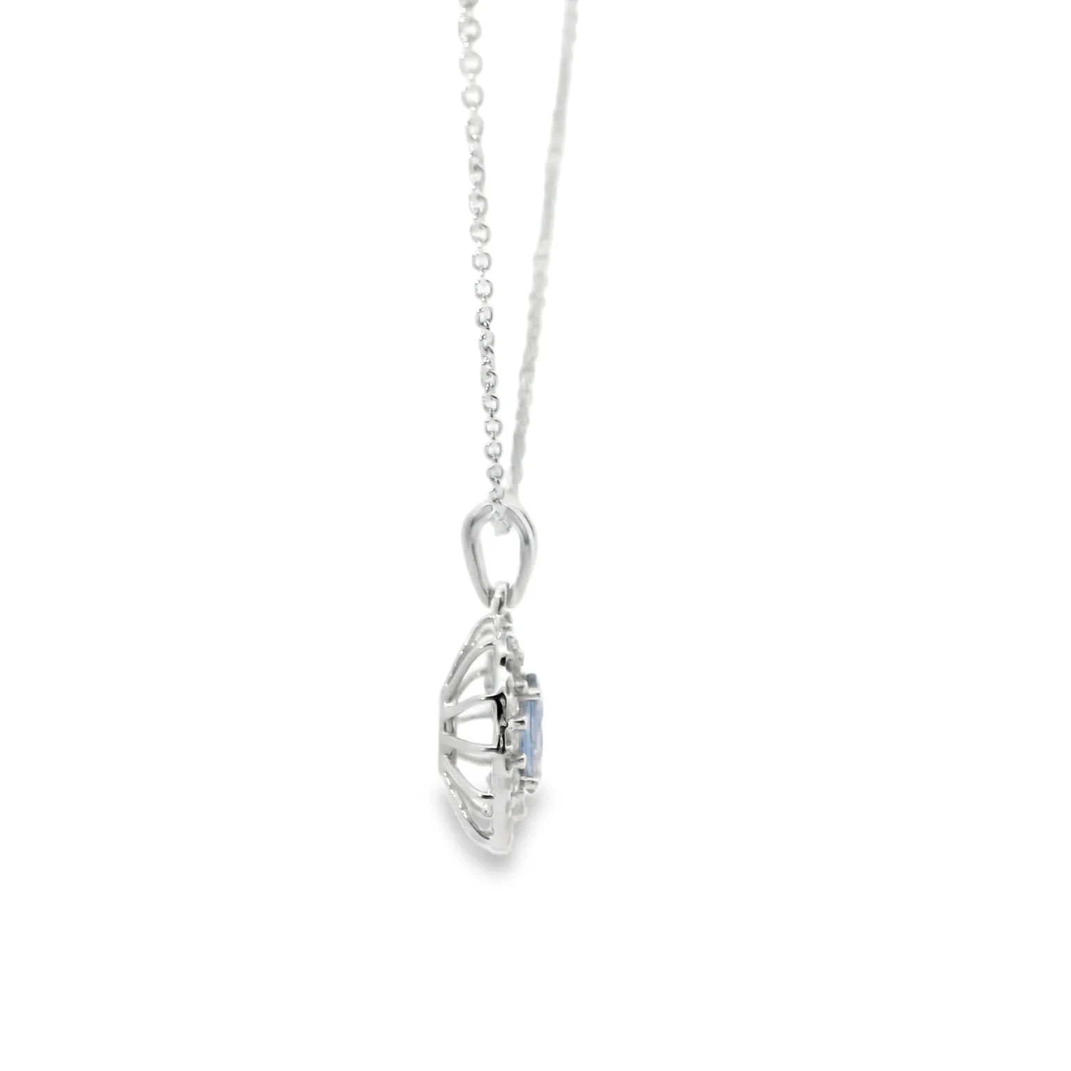 Sapphire Double Halo Pendant - Image 2