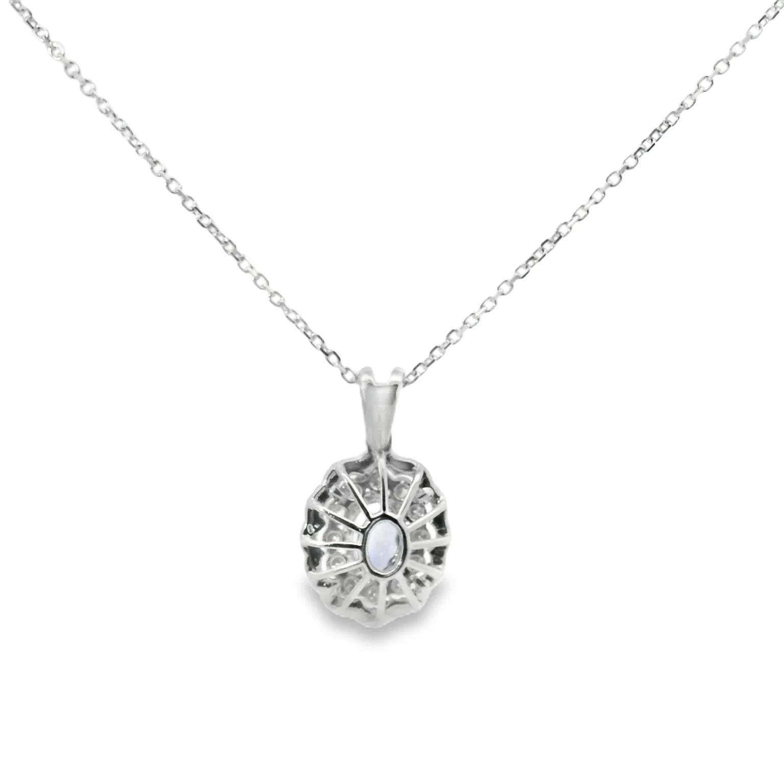 Sapphire Double Halo Pendant - Image 3