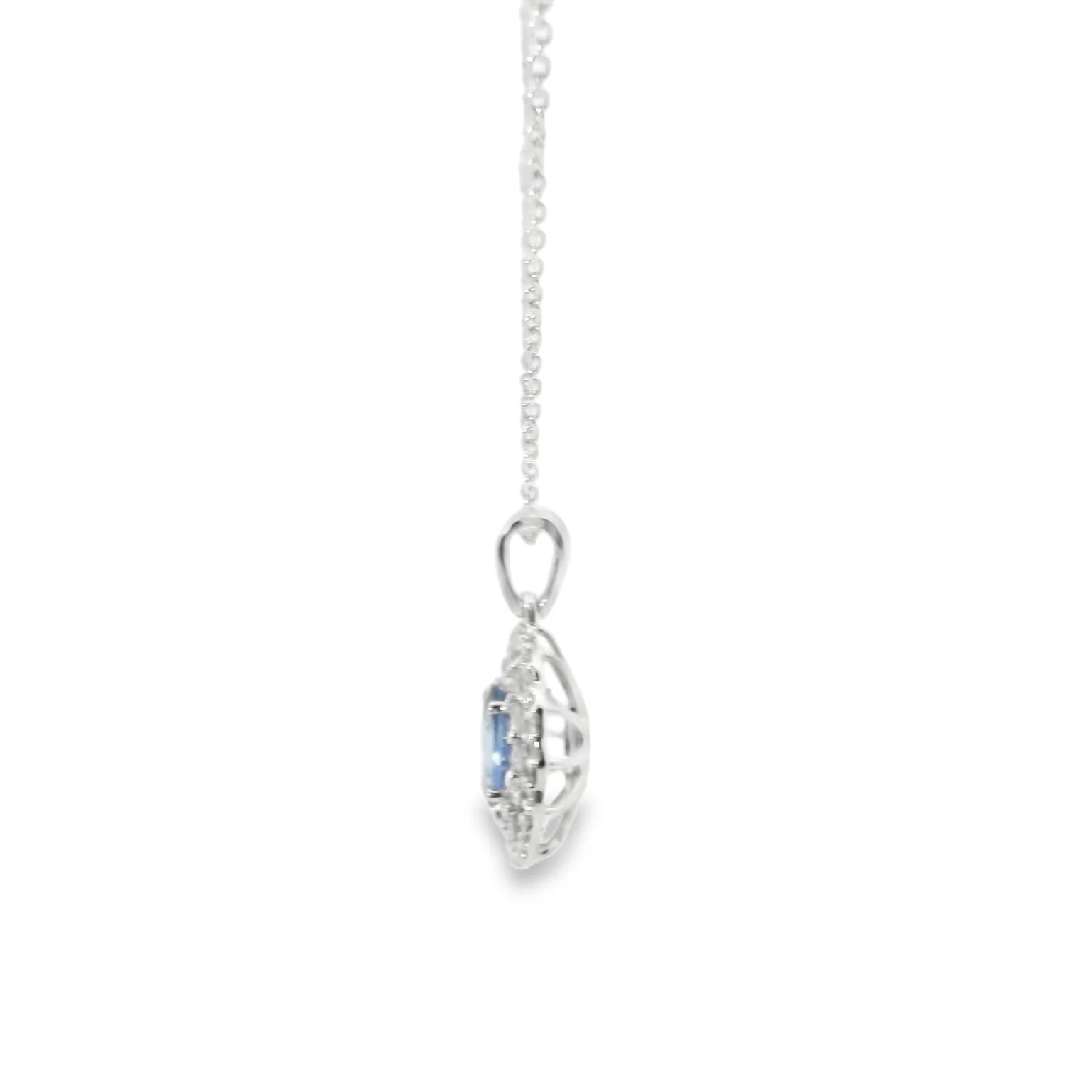 Sapphire Double Halo Pendant - Image 4