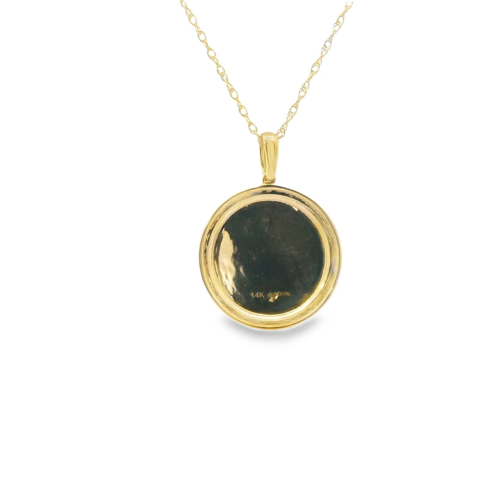 Satin Disk Pendant with Diamond Halo - Image 3