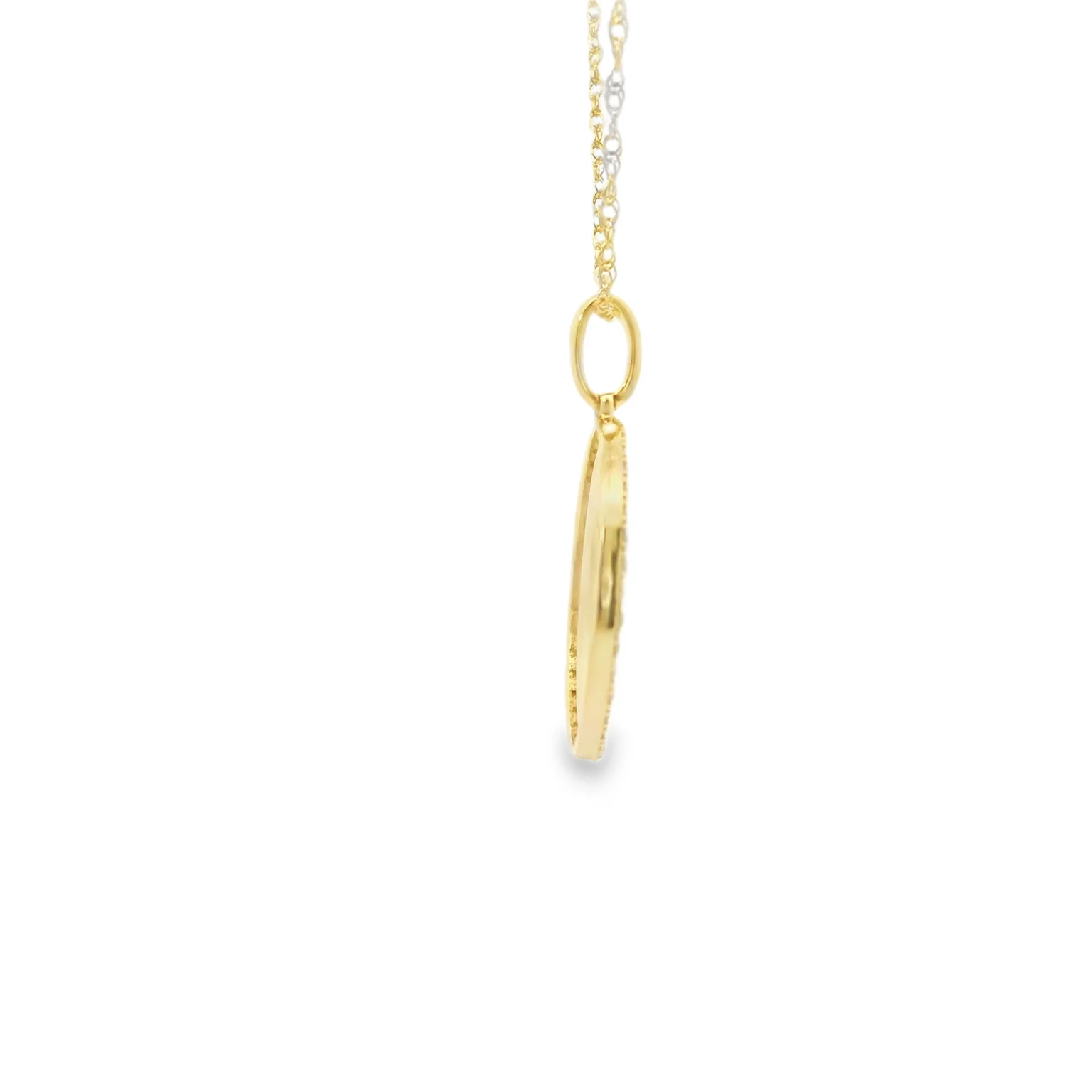 Satin Disk Pendant with Diamond Halo - Image 4