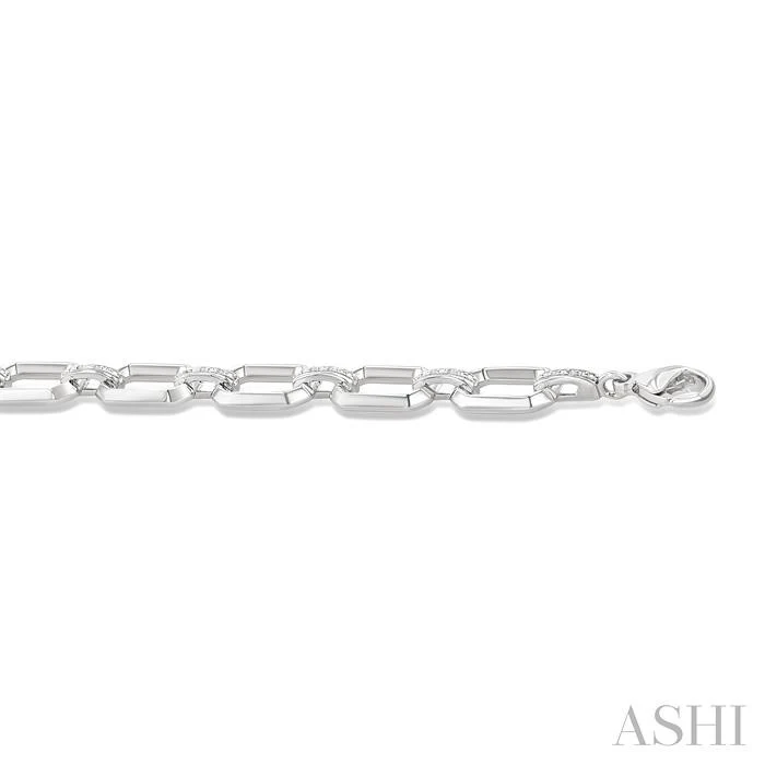Sterling Silver Diamond Open Link Bracelet - Image 2