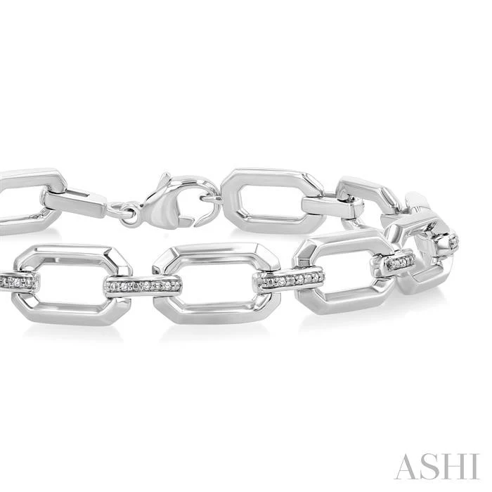 Sterling Silver Diamond Open Link Bracelet - Image 3