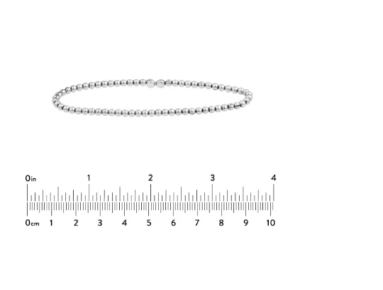 Sterling Silver Polished Bead Stretch Bracelet - Image 3