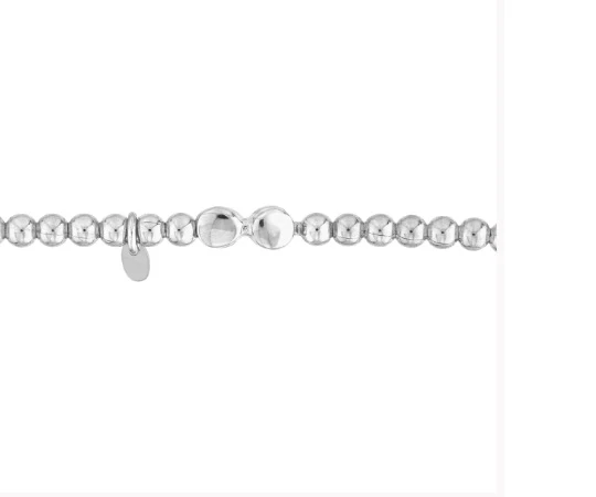 Sterling Silver Polished Bead Stretch Bracelet - Image 2