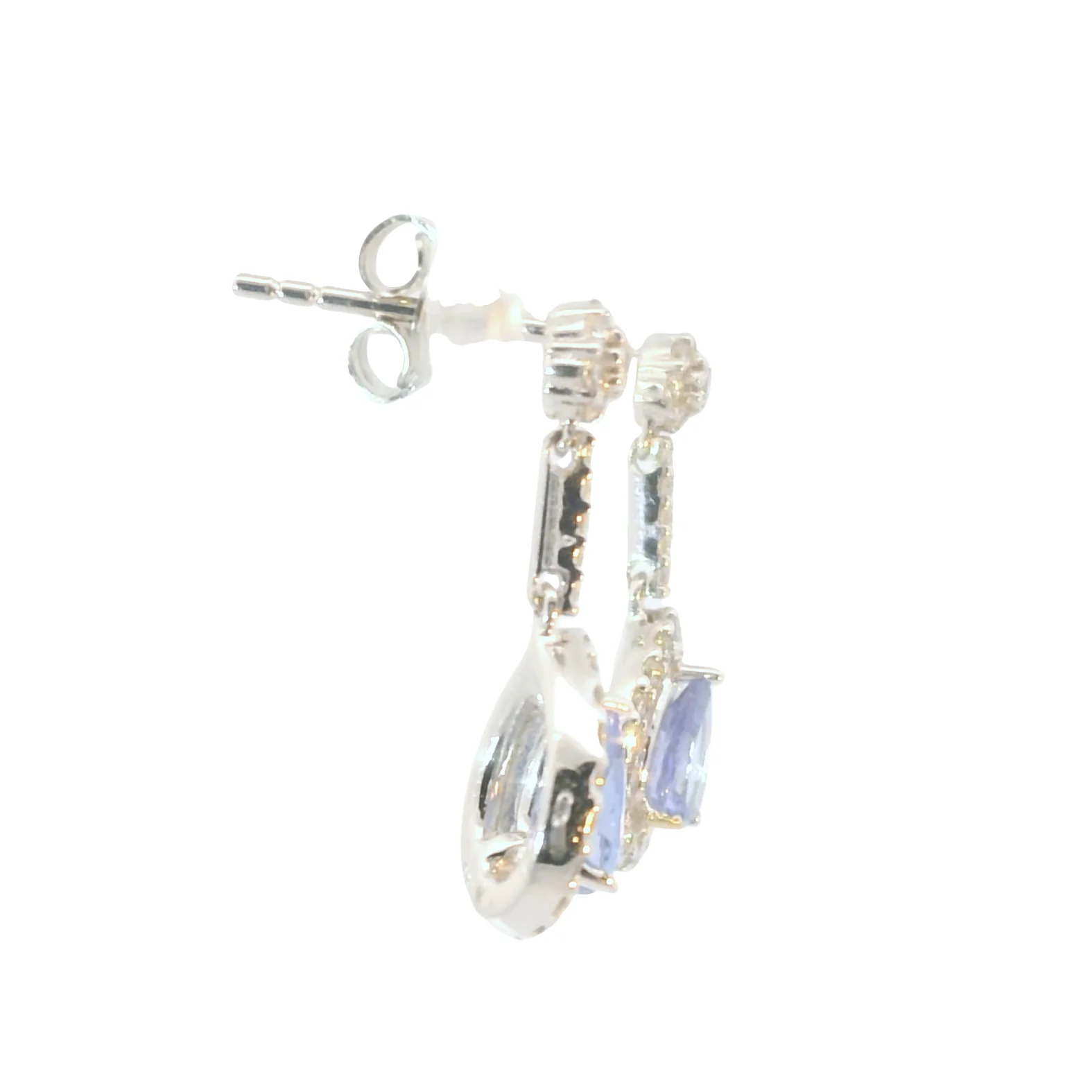 Tanzanite and Diamond Drop Earrings - Image 2