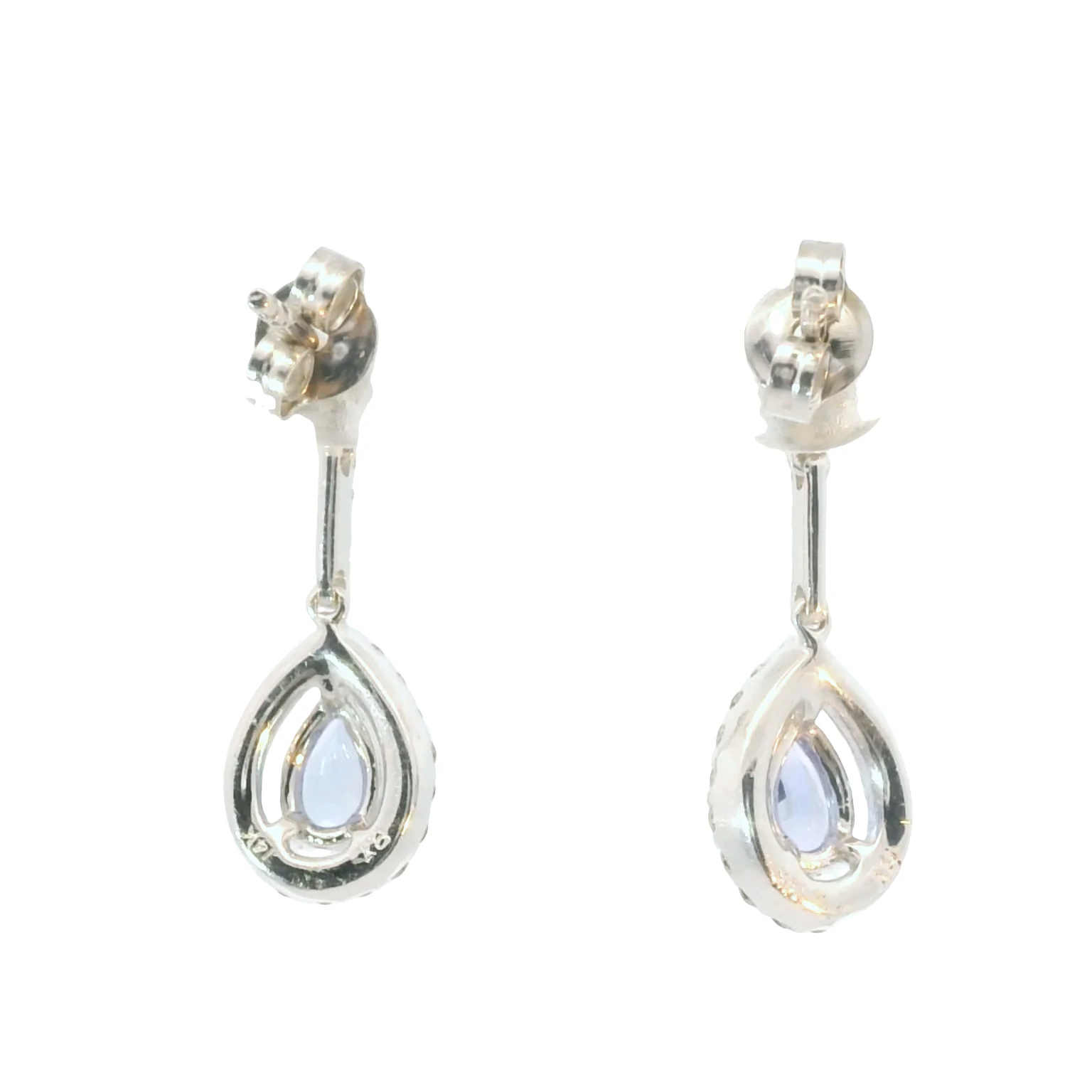 Tanzanite and Diamond Drop Earrings - Image 3
