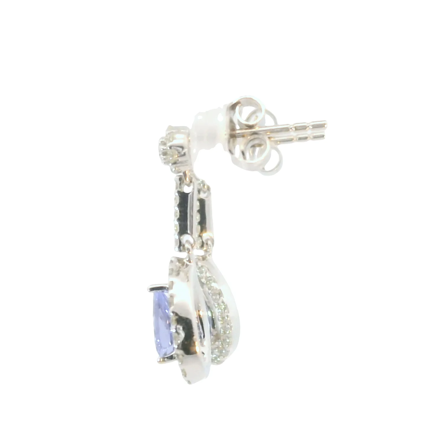 Tanzanite and Diamond Drop Earrings - Image 4