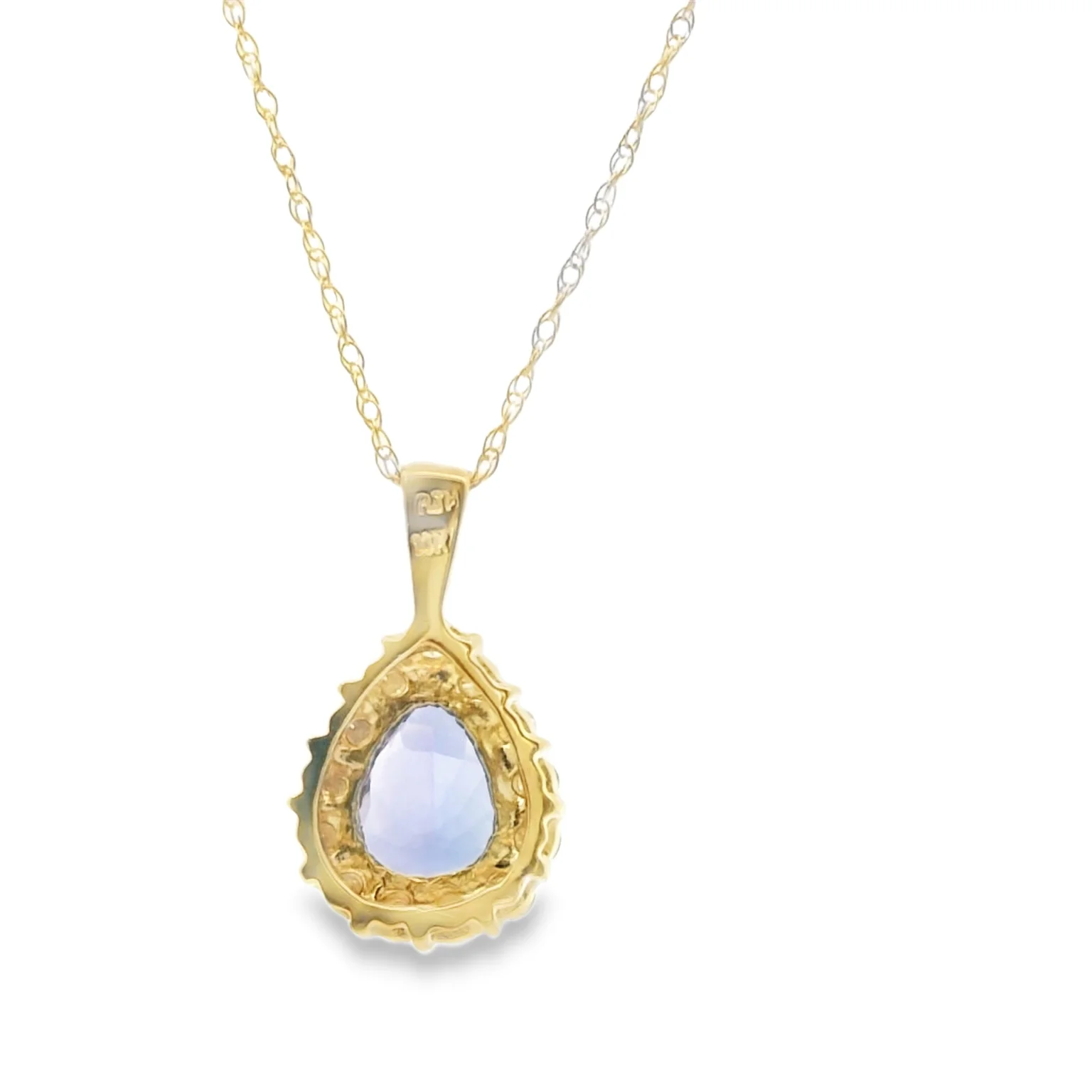Tanzanite and Diamond Halo Pendant - Image 3