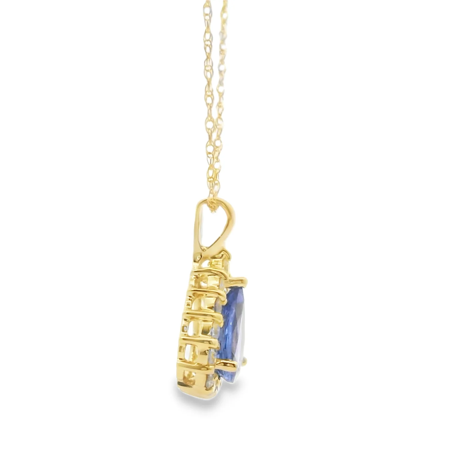 Tanzanite and Diamond Halo Pendant - Image 4