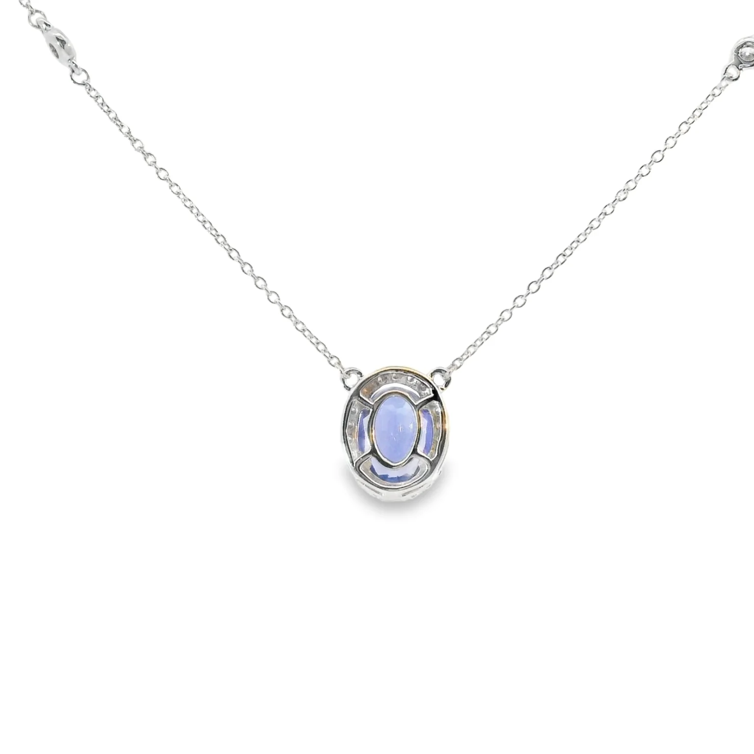 Tanzanite and Diamond Halo Pendant - Image 3