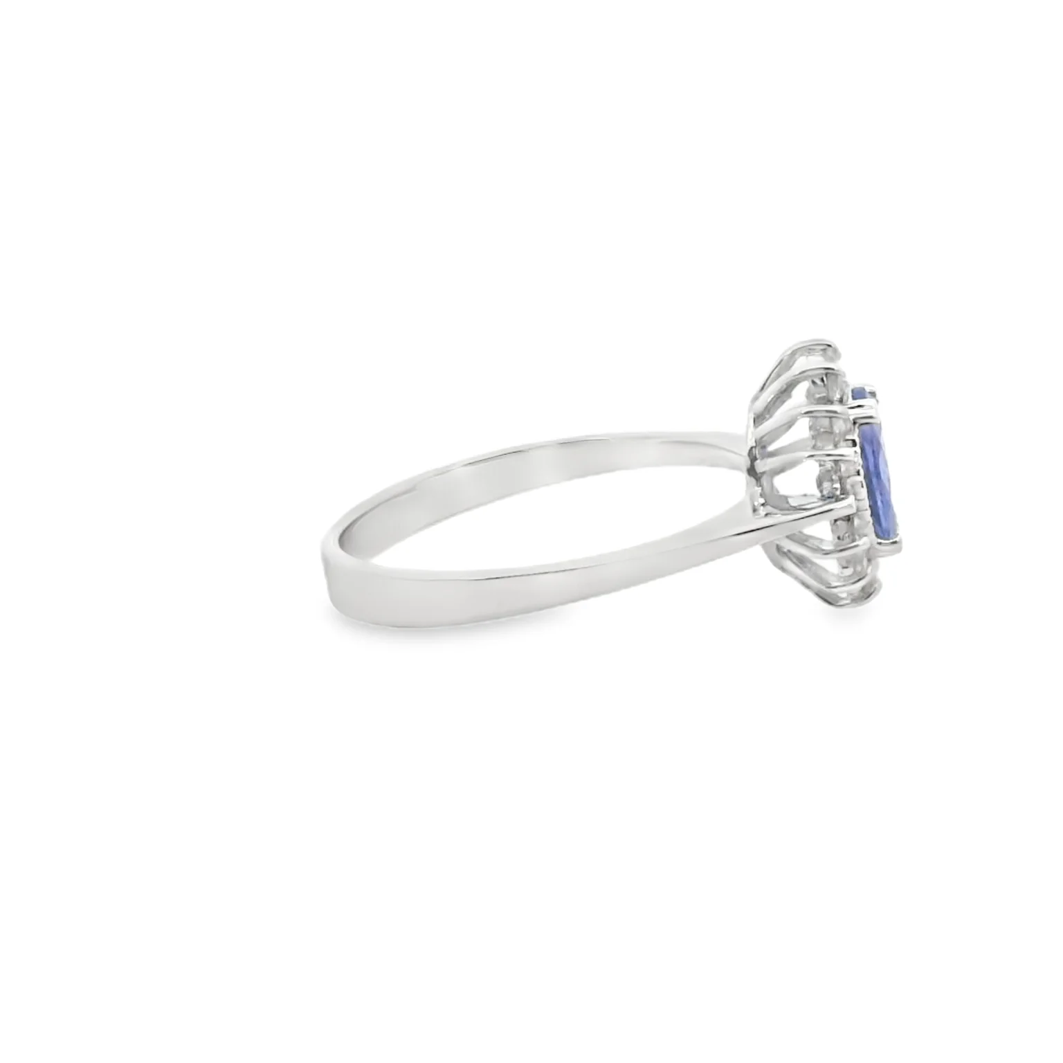Tanzanite and Diamond Halo Ring - Image 4