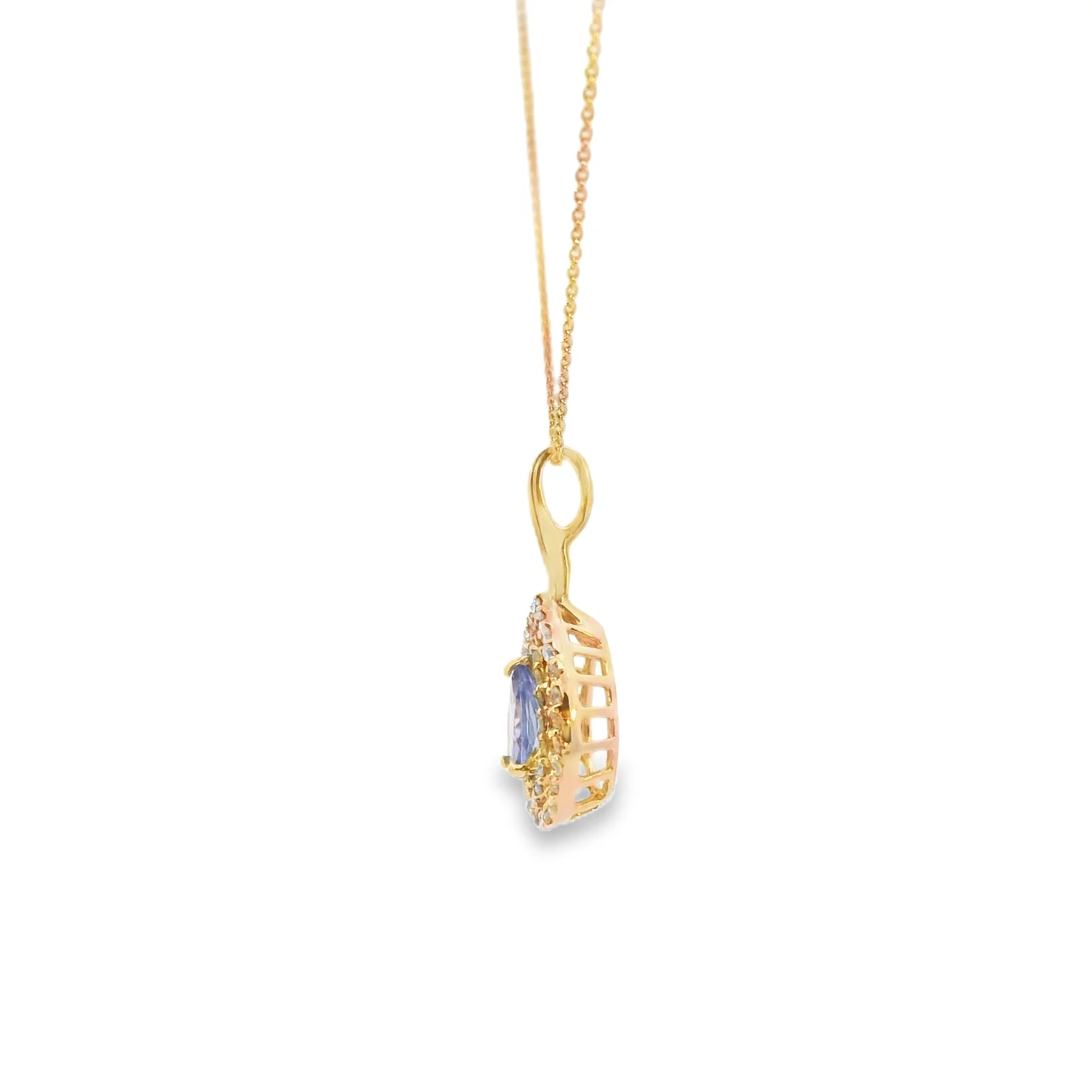 Tanzanite Double Halo Pendant - Image 2