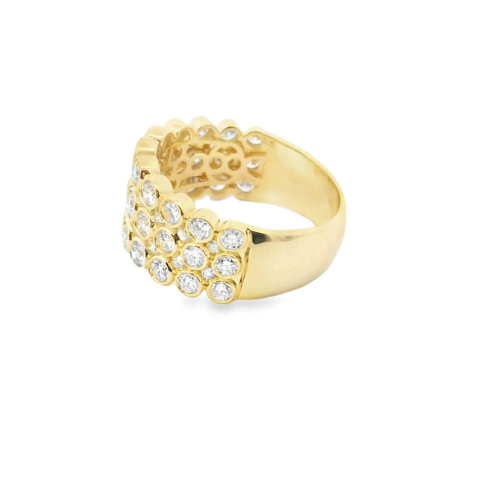 Three Row Bezel Set Diamond Ring - Image 2
