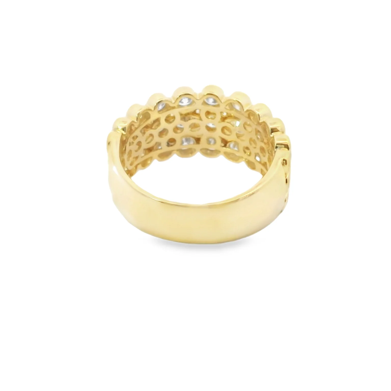 Three Row Bezel Set Diamond Ring - Image 3