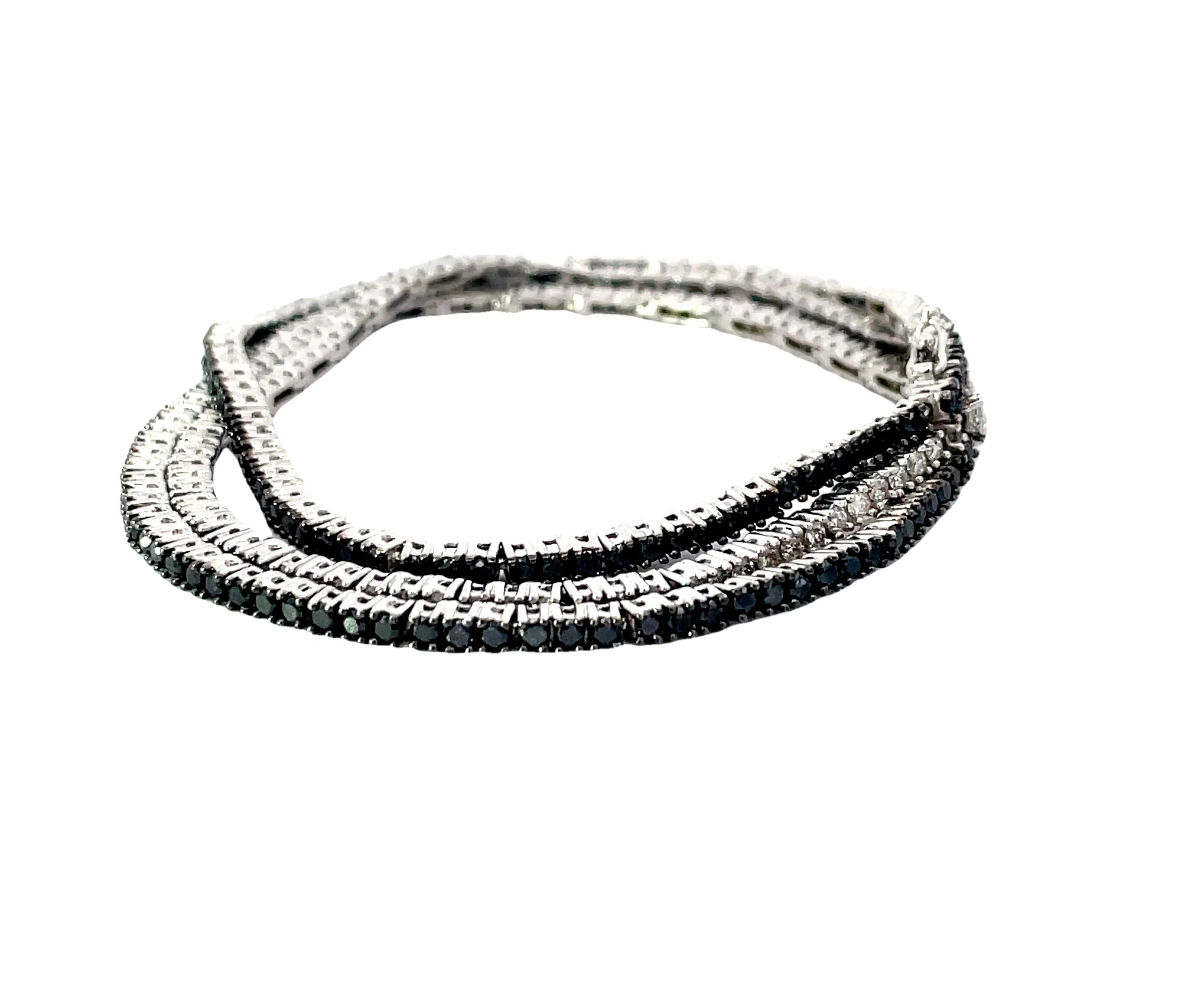 Three Strand Multi Diamond Tennis Bracelet - Image 3