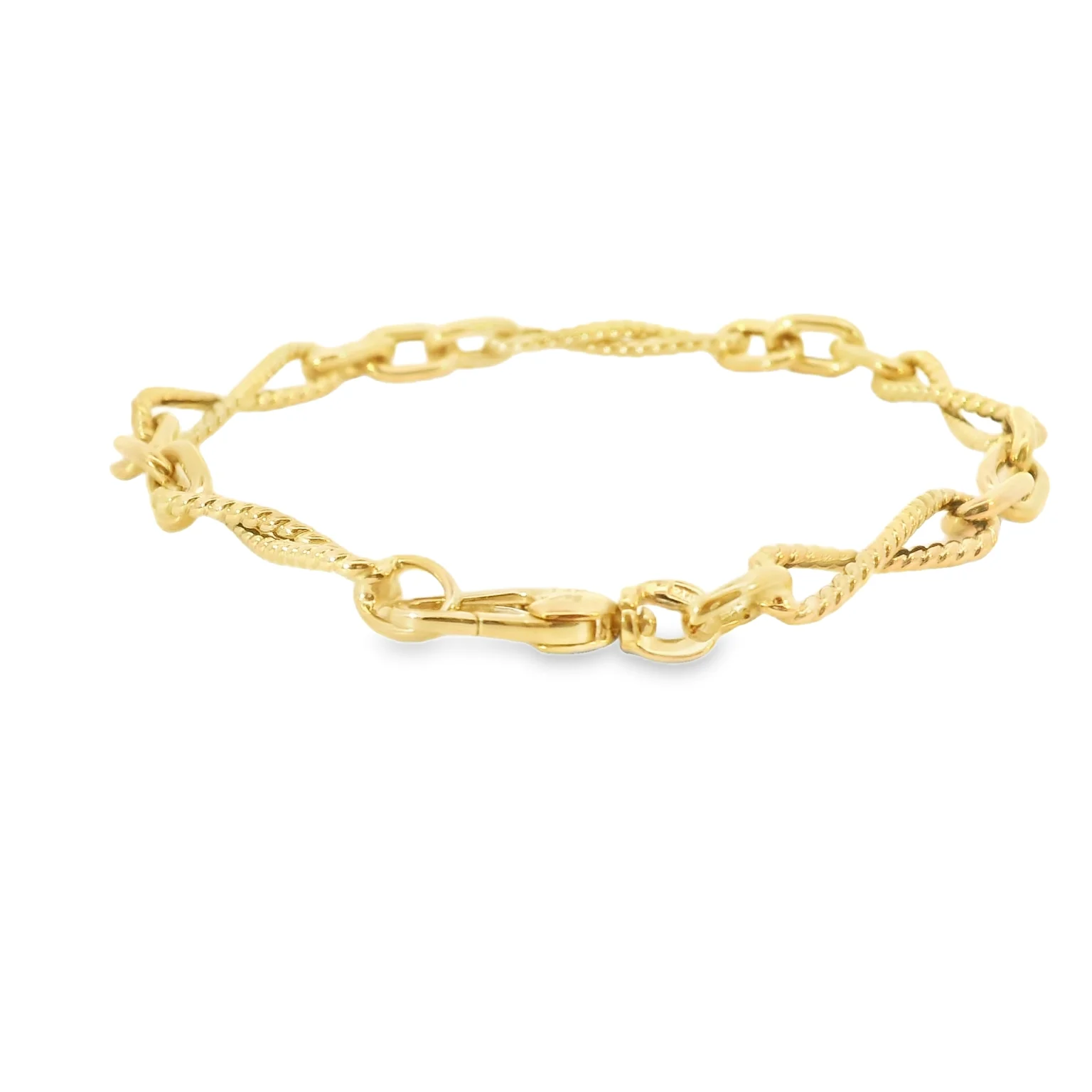 Twisted Infinity Figaro Link Bracelet - Image 4