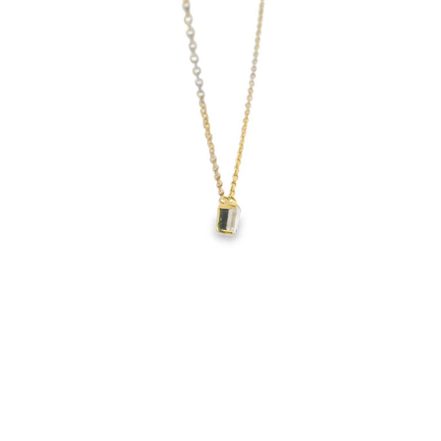 Two Stone Pendant with Oval and Emerald - Image 4