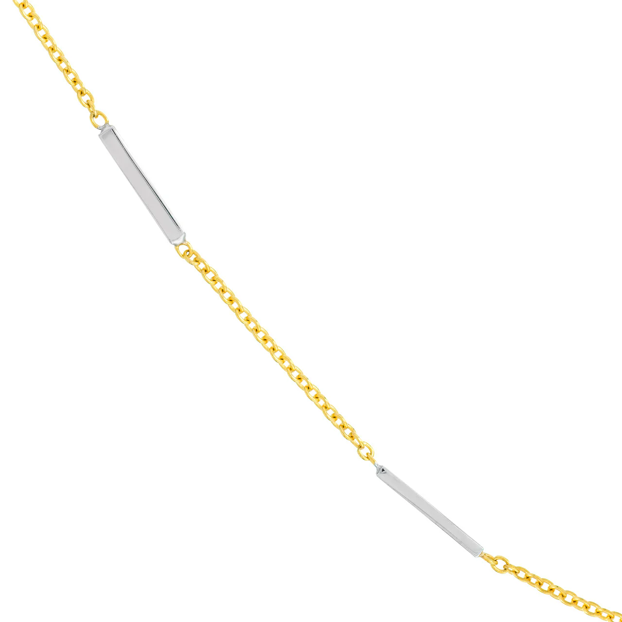 Two Tone Bar Station Necklace - Image 2
