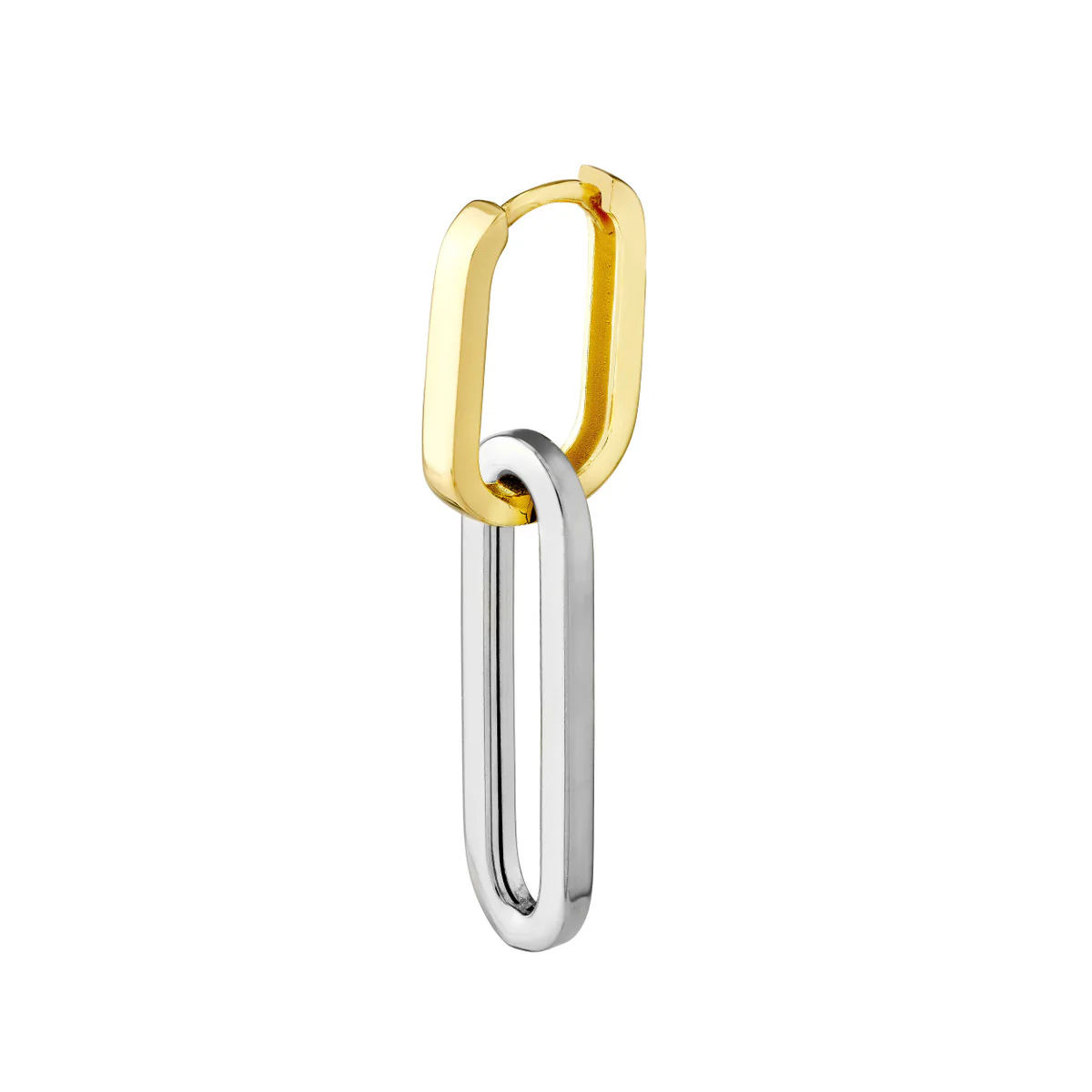 Two Tone Paperclip Drop Earrings - Image 2