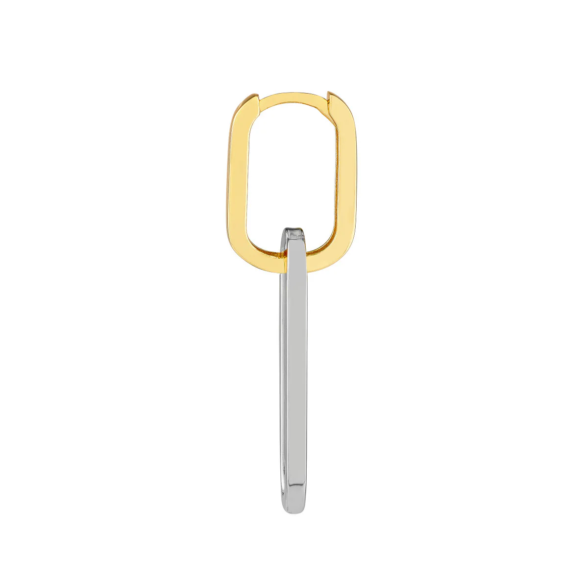Two Tone Paperclip Drop Earrings - Image 3