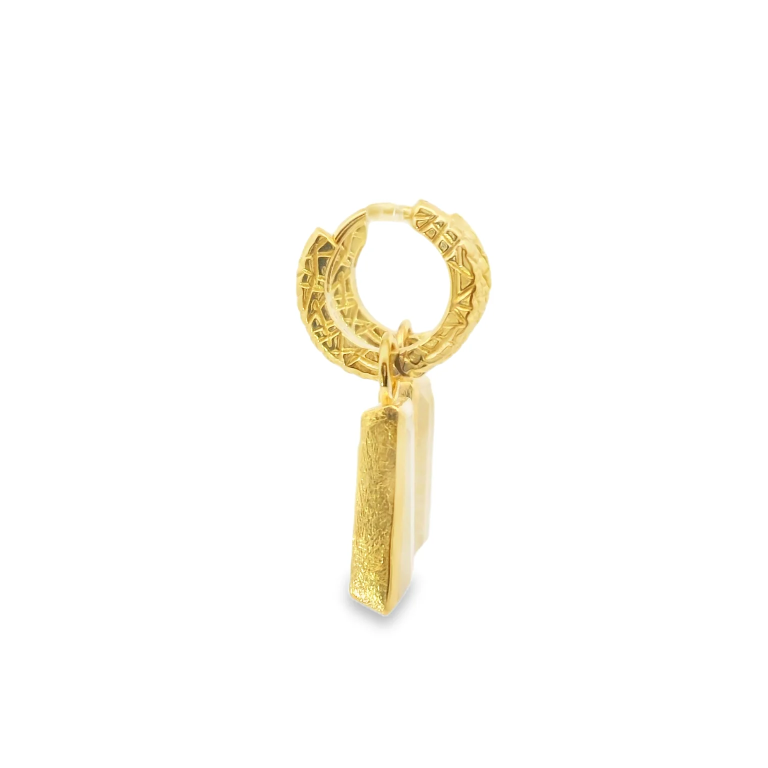 Vermeil Huggies with Moonstone Charms - Image 4