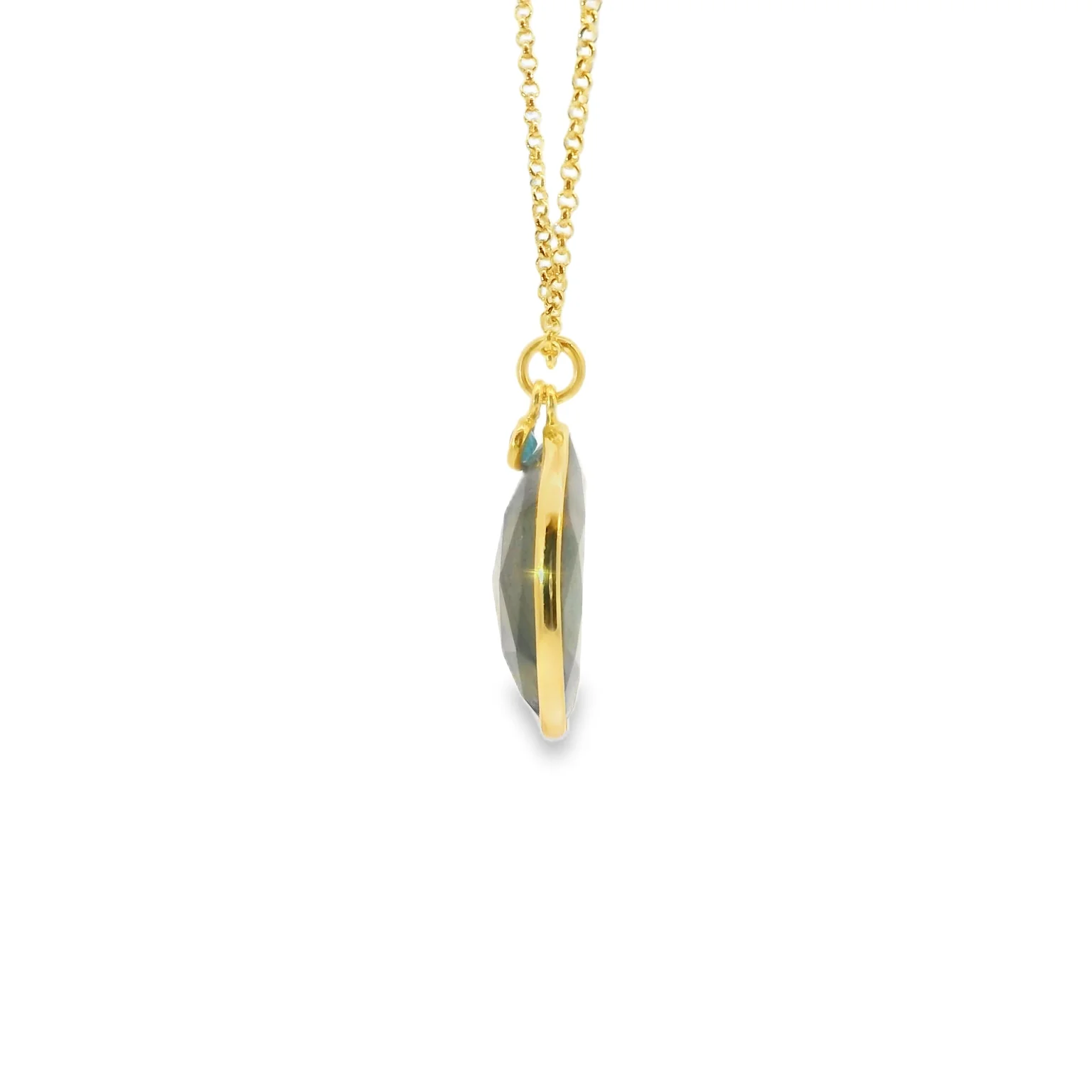 Vermeil Pendant with Labradorite and Apatite Accent - Image 2