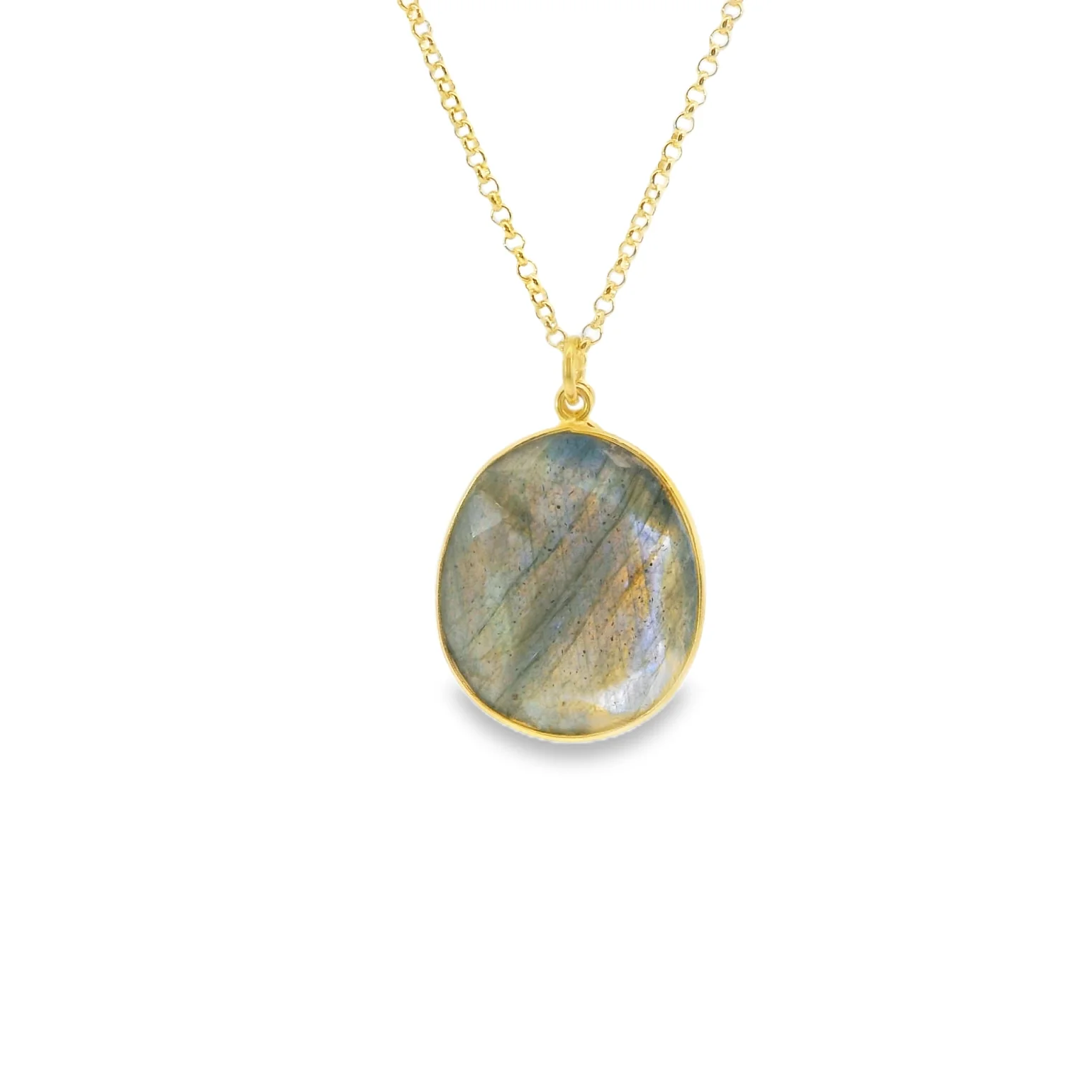Vermeil Pendant with Labradorite and Apatite Accent - Image 3