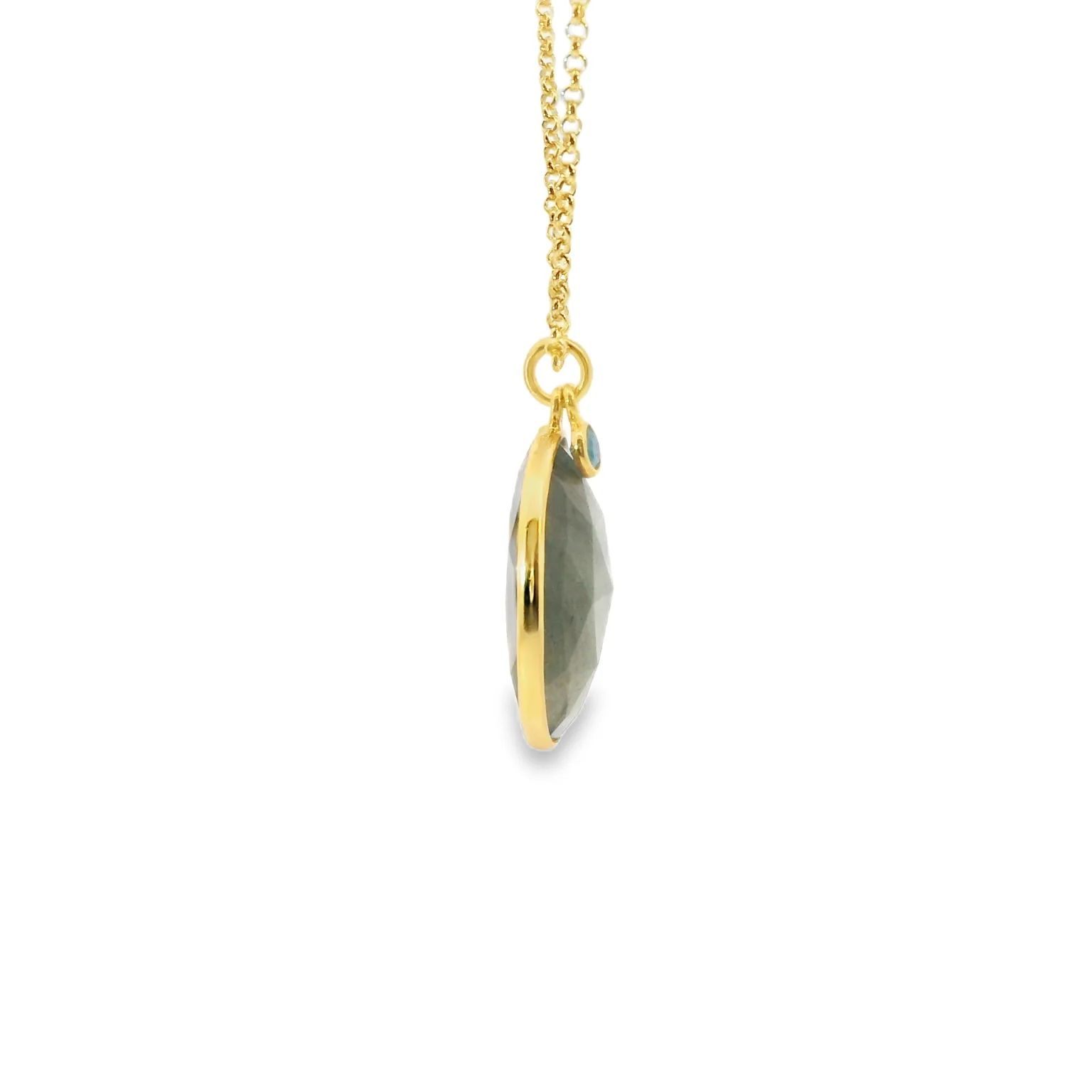 Vermeil Pendant with Labradorite and Apatite Accent - Image 4