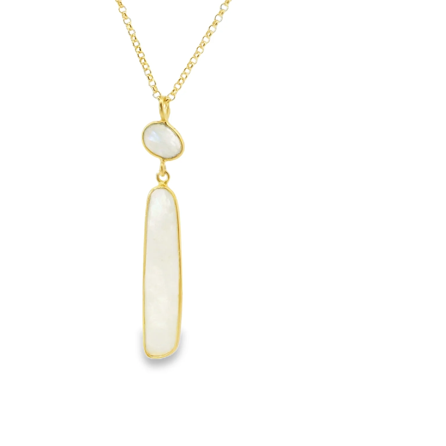 Vermeil Rainbow Moonstone Pendant - Image 4