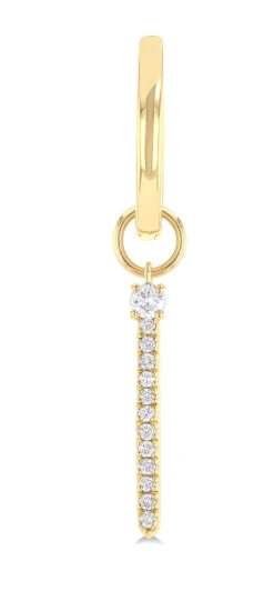 Vertical Bar Diamond Earrings - Image 2