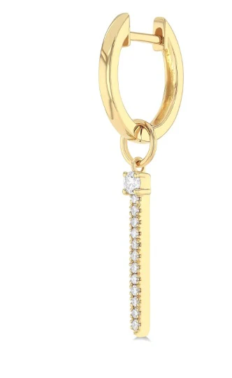 Vertical Bar Diamond Earrings - Image 3