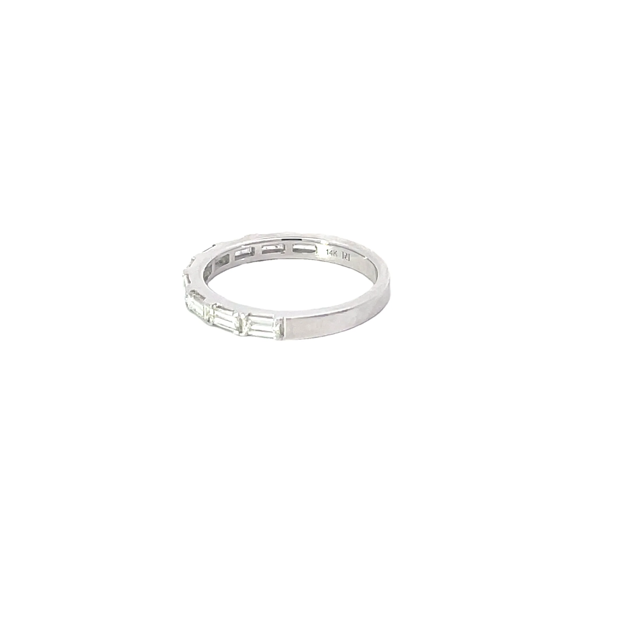 White Gold Baguette Diamond Band - Image 2