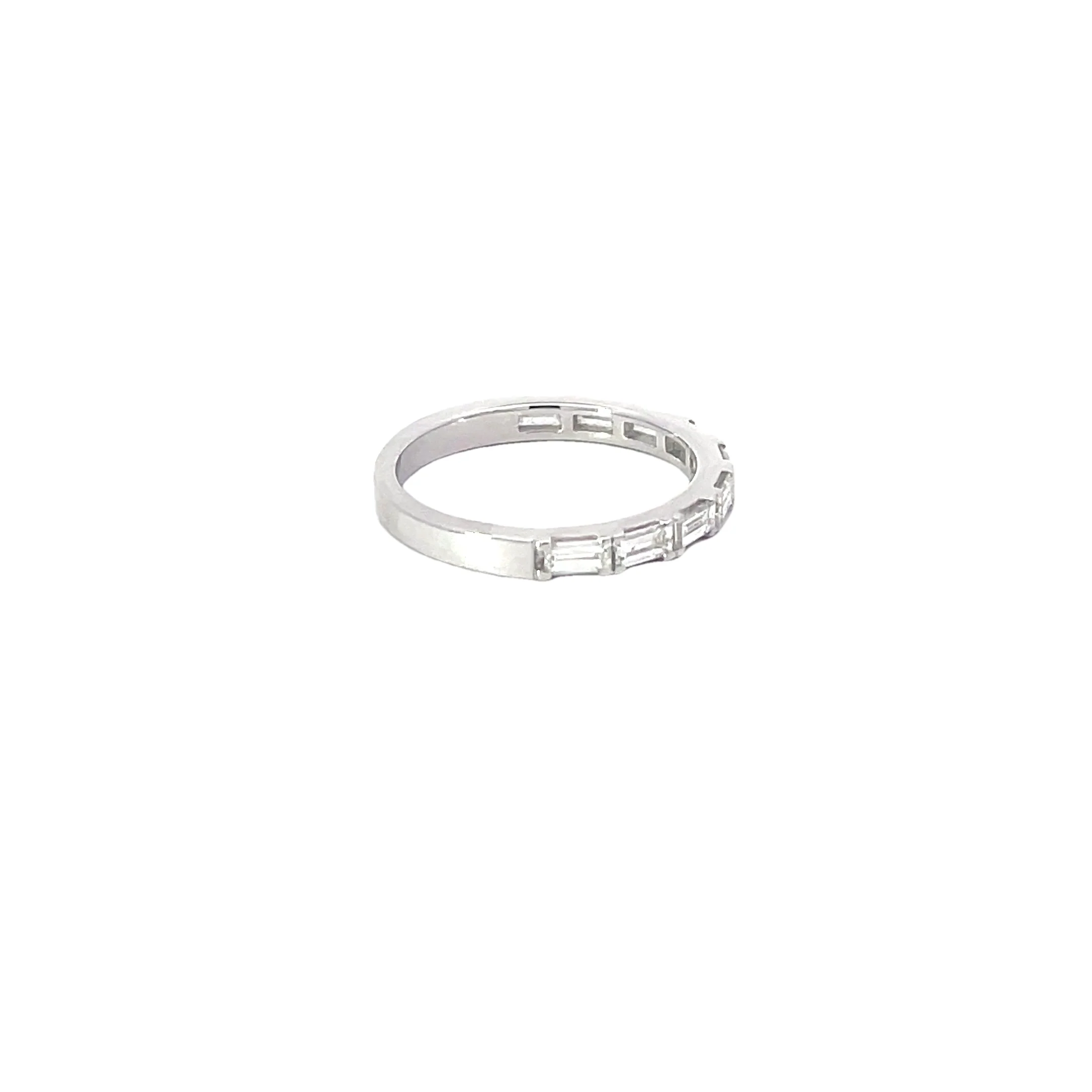 White Gold Baguette Diamond Band - Image 4