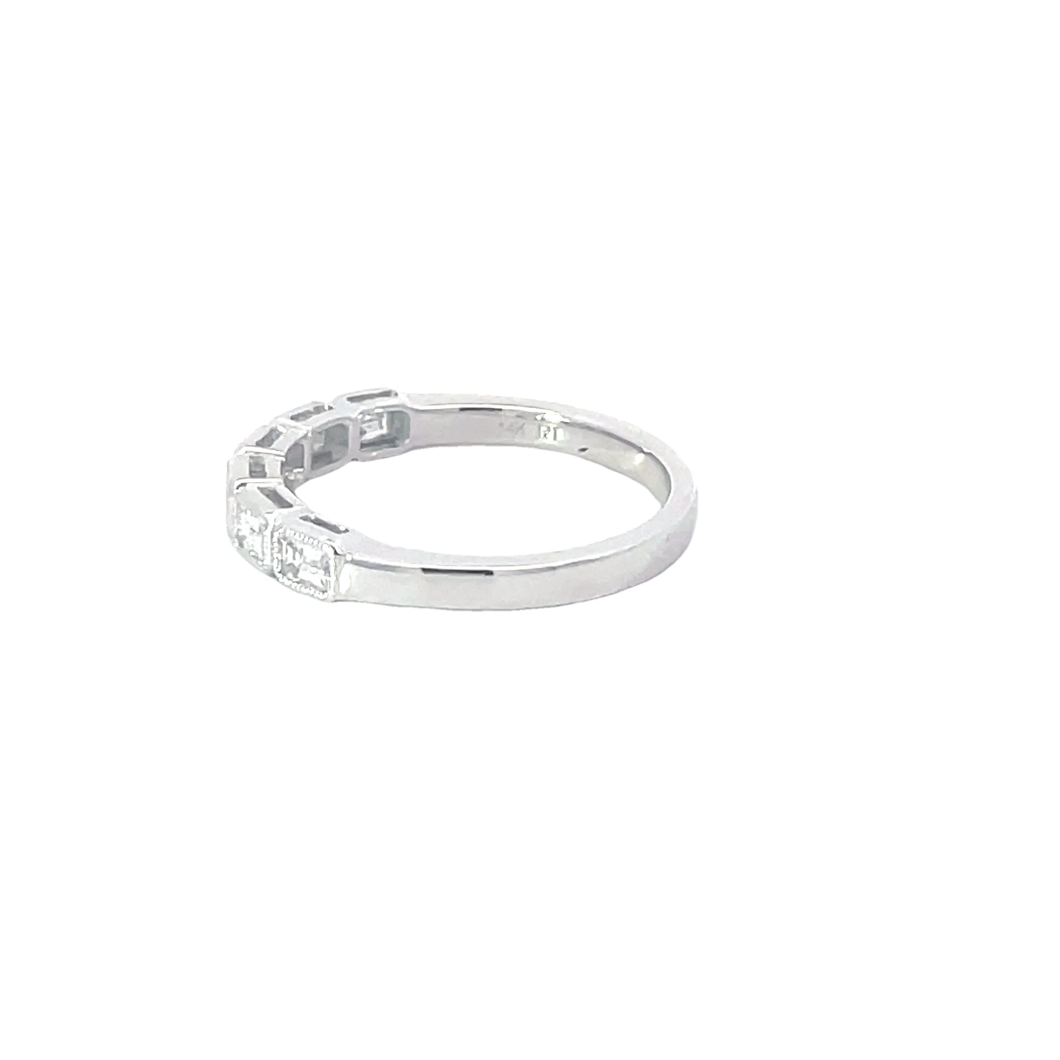 White Gold Bezel Set Diamond Band - Image 2